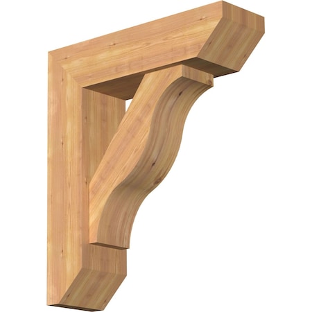 Funston Slat Smooth Bracket W/ Offset Brace, Western Red Cedar, 7 1/2W X 26D X 30H